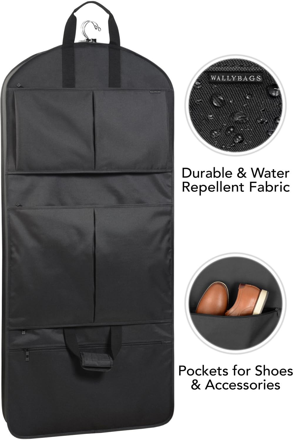 Wally Bags 48” Deluxe Tri-Fold CarryOn Travel Garment Bag with three pockets