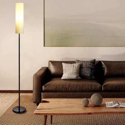 Floor Lamp for Living Room, Lamp with 3 Color Lampshades, Remote Standing Lamp for Bedroom, Office, Room décor(Bulb Included) (Linen)