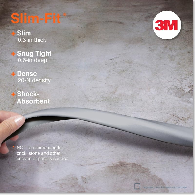 Roving Cove Slimfit Edge Protector for Baby Proofing (9ft Small Edges Only), Soft Rubber Foam Furniture Safety Bumper Guard, Desk Cushion, 3M Adhesive, Stone Grey
