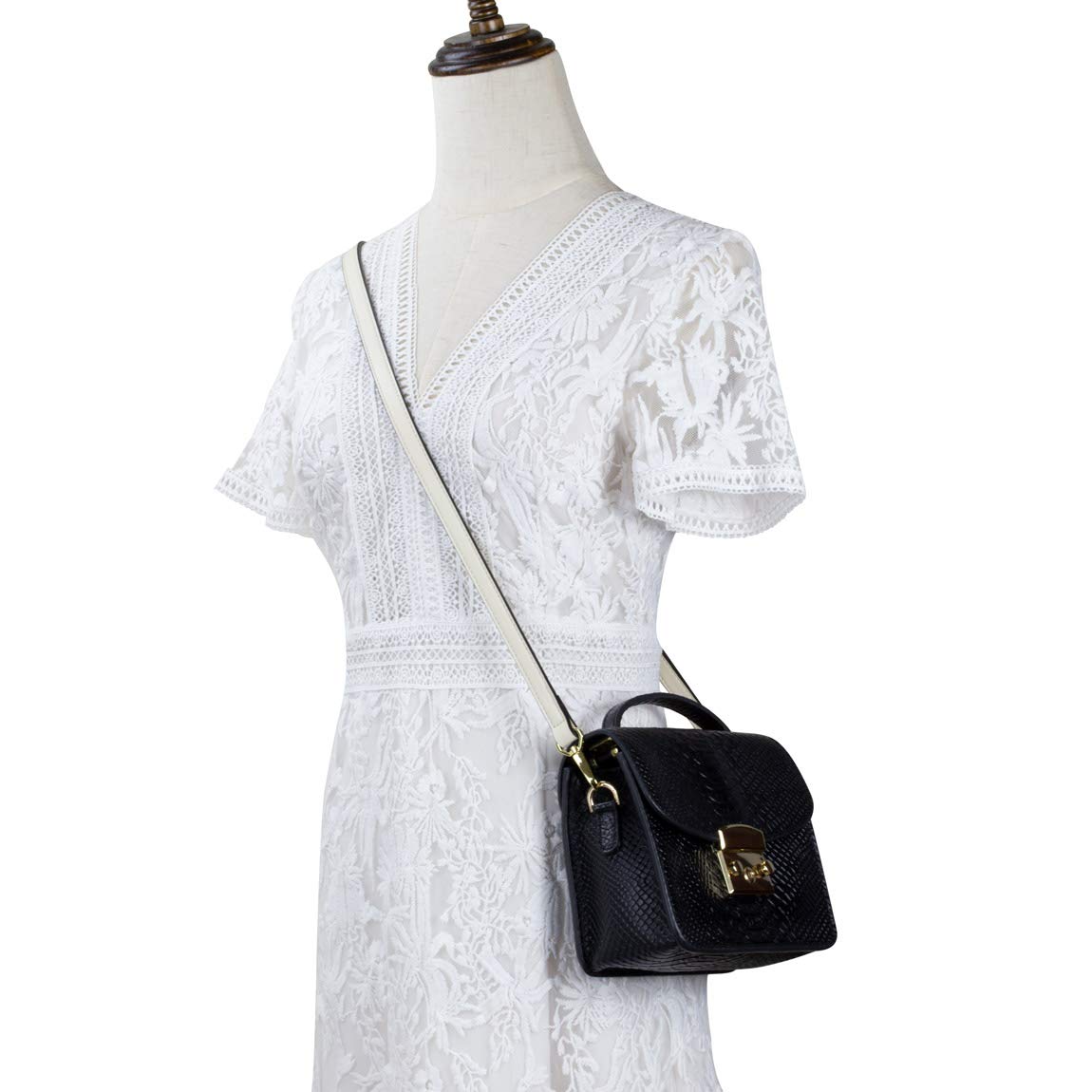Allzedream Leather Purse Strap Replacement Crossbody Handbag Long Adjustable (White)