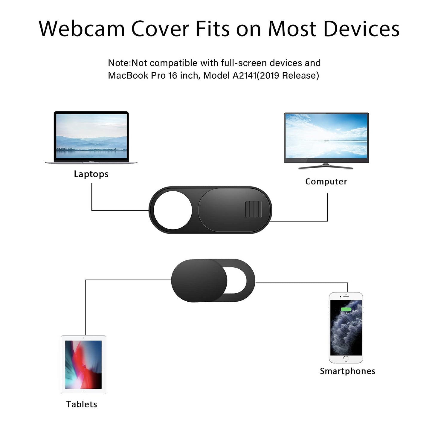 ZUCUCUC Laptop Camera Cover Slide, 12 Pack Webcam Cover, Phone Camera Cover, Ultra-Thin Computer Slide - Fits Most Laptop, Desktop, PC, Tablet, Smartphone to Protect Your Privacy and Security
