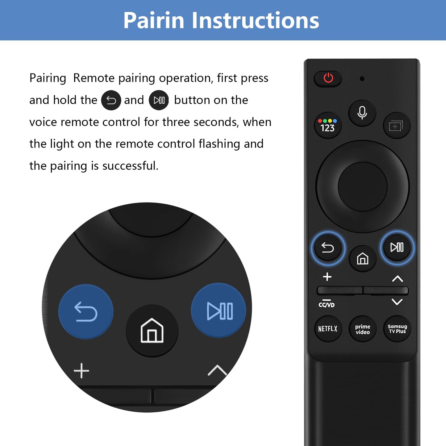 BN59-01357A Replacement Voice Remote Control fit for Samsung Smart TVs Compatible with Samsung QLED Series Smart TV Also BN59-01357F BN59-01357P Full Function Replacement