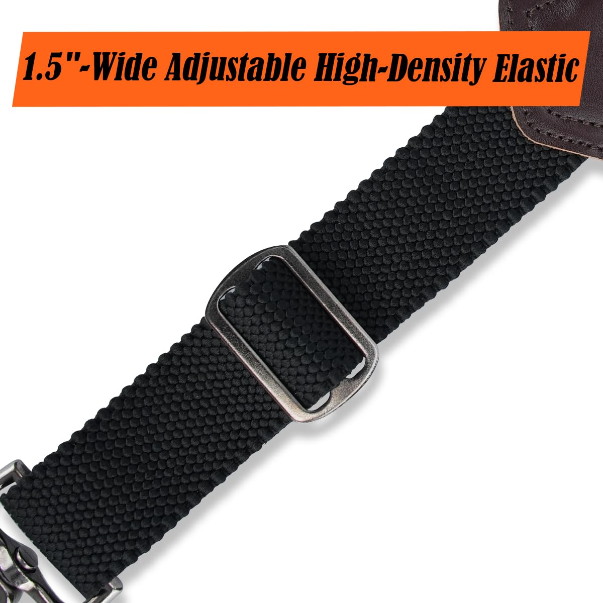 WELKINLAND Heavy-Duty Buffalo Leather Work Suspender, 1.5"-Wide Brown Leather Suspenders for Man, Top-Grain Leathers Suspender Man Belt Loop for Jeans, Genuine Leathers Suspenders for Men Western