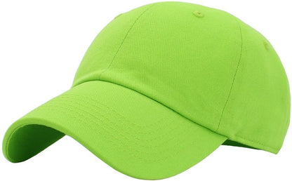 KB-LOW LIM Classic Cotton Dad Hat Adjustable Plain Cap. Polo Style Low Profile (Unstructured) (Classic) Lime Adjustable