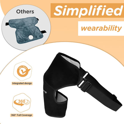 Comfytemp Shoulder Heating Pad for Rotator Cuff Pain Relief, Heated Shoulder Wrap for Frozen Shoulder Heated Brace, Birthday Gifts for Mom Women, 3 Heat Settings, 2H Auto-Off (S/M)