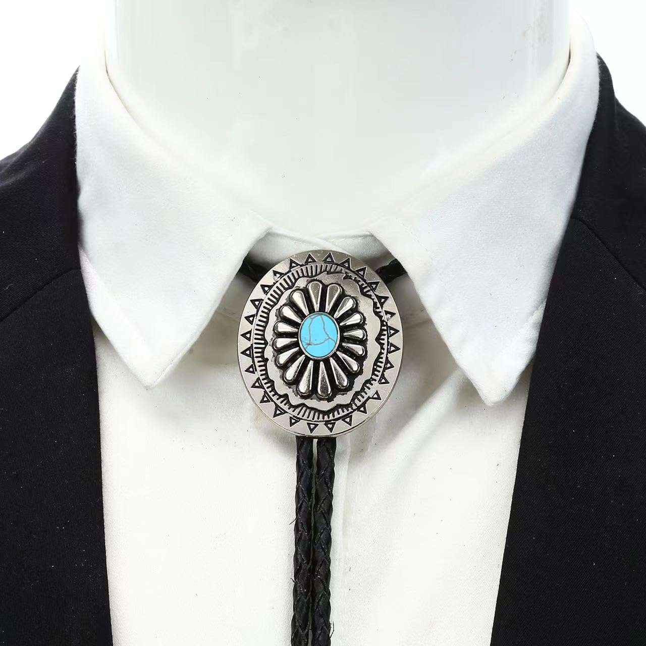 GelConnie Handmade Bolo Tie for Men Western Cowboy Leather Necktie Costume Bolo Tie Halloween Accessories for Men Women