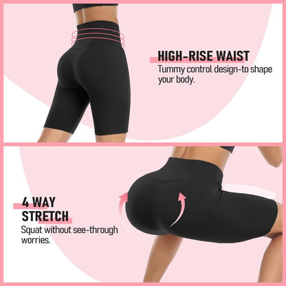 GROTEEN 7 Pack Biker Shorts for Women -5'' High Waisted Tummy Control Workout Yoga Spandex Shorts