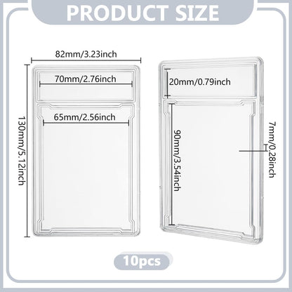 GOMAKERER 10 Pcs Trading Cards Protector, Acrylic Clear Baseball Card Holders with Label Position, Hard Card Sleeves for Card Standard Collector Sport Game Grade Card Case