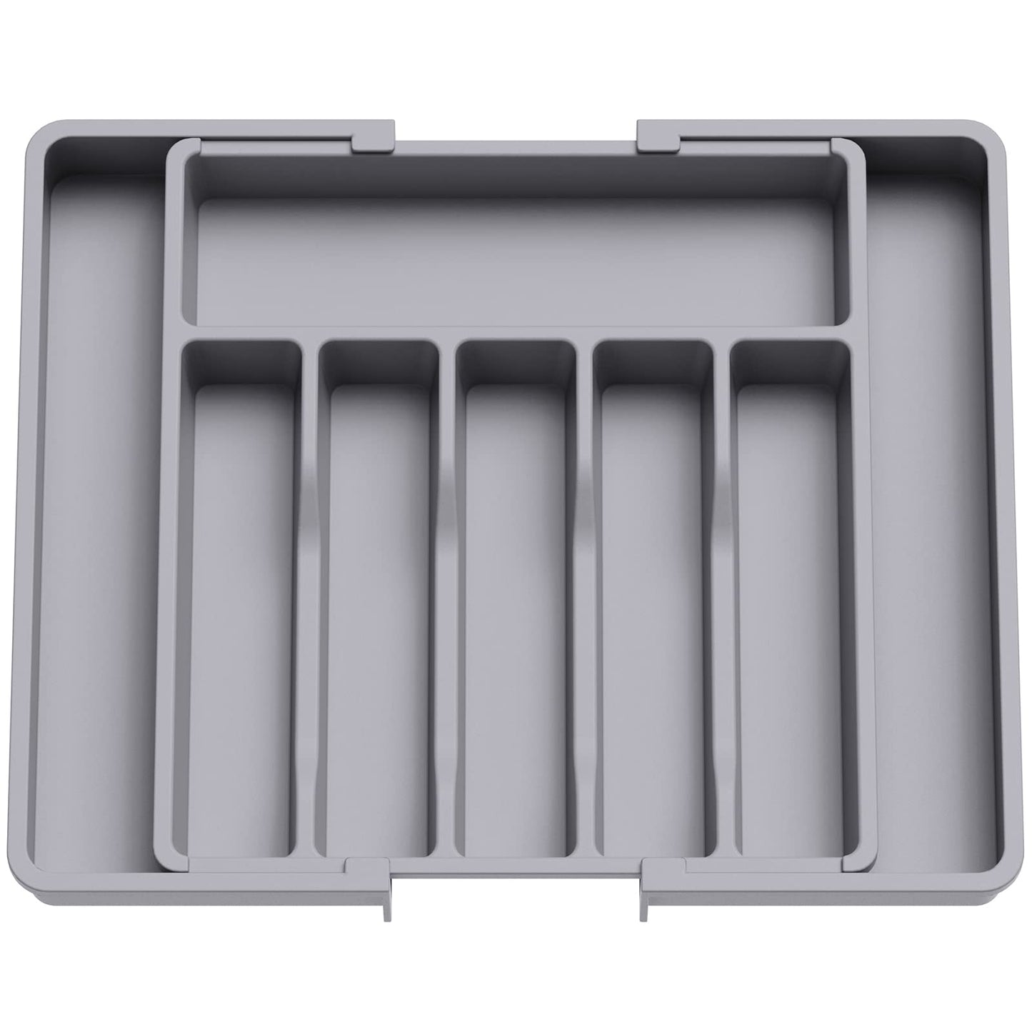 Lifewit Silverware Drawer Organizer, Expandable Utensil Tray for Kitchen, BPA Free Flatware and Cutlery Holder, Adjustable Plastic Storage for Spoons Forks Knives, 8.5"-14.1" x 12.1", Black