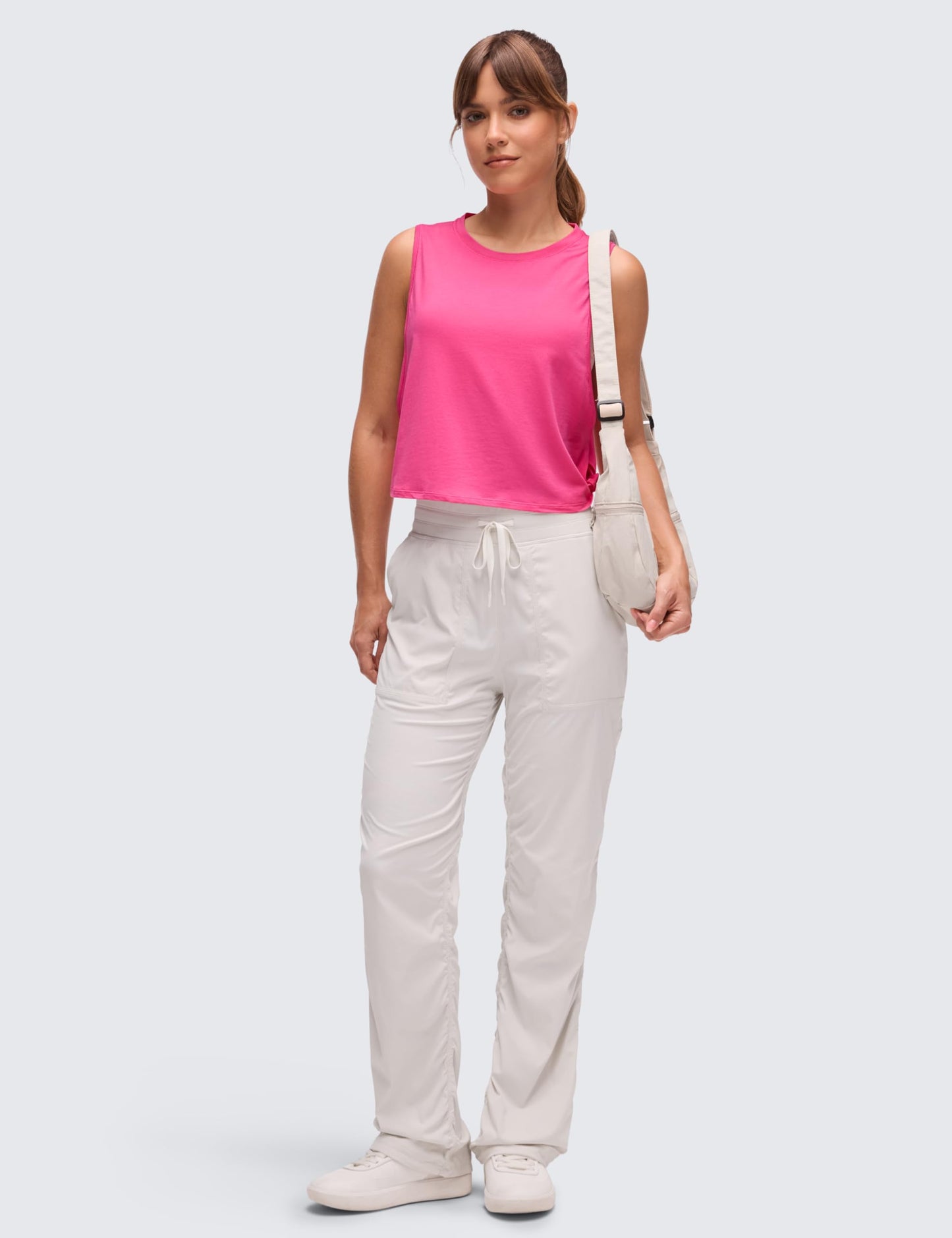 CRZ YOGA Pima Cotton Dropped Armhole Tank Sonic Pink X-Small