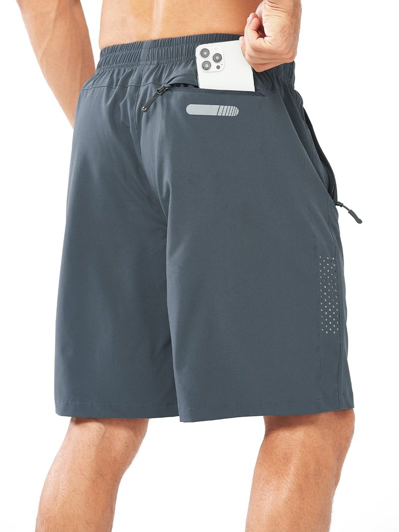 NORTHYARD Men's Athletic Running Shorts Gym Workout 7"/9"/5" Quick Dry Lightweight Sports Basketball Tennis 3 Zipper Pockets COOLGREY-9inch XL