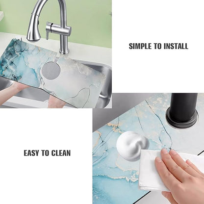 Sink Faucet Absorbing Mat, 2 Pack Drying Mat Around Faucet Sink Splash Guard