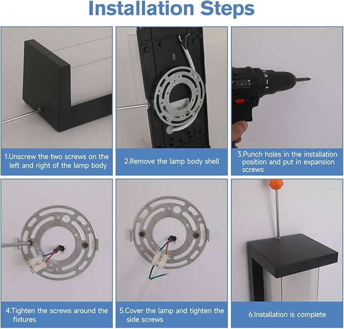 Outdoor Porch Light,15%-100% Dimmable Indoor Wall Light Fixtures,3000K/4000K/6500K Adjustable,24W Exterior Wall Lighting,Waterproof Outdoor Modern Wall Sconce Lights,2160LM Indoor Wall Sconce 2 Pack