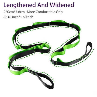 Stretching Strap with Loops - Non Elastic Stretch Band for Physical Therapy, Yoga Strap for Stretching Equipment, Stretch Bands for Exercise and Flexibility