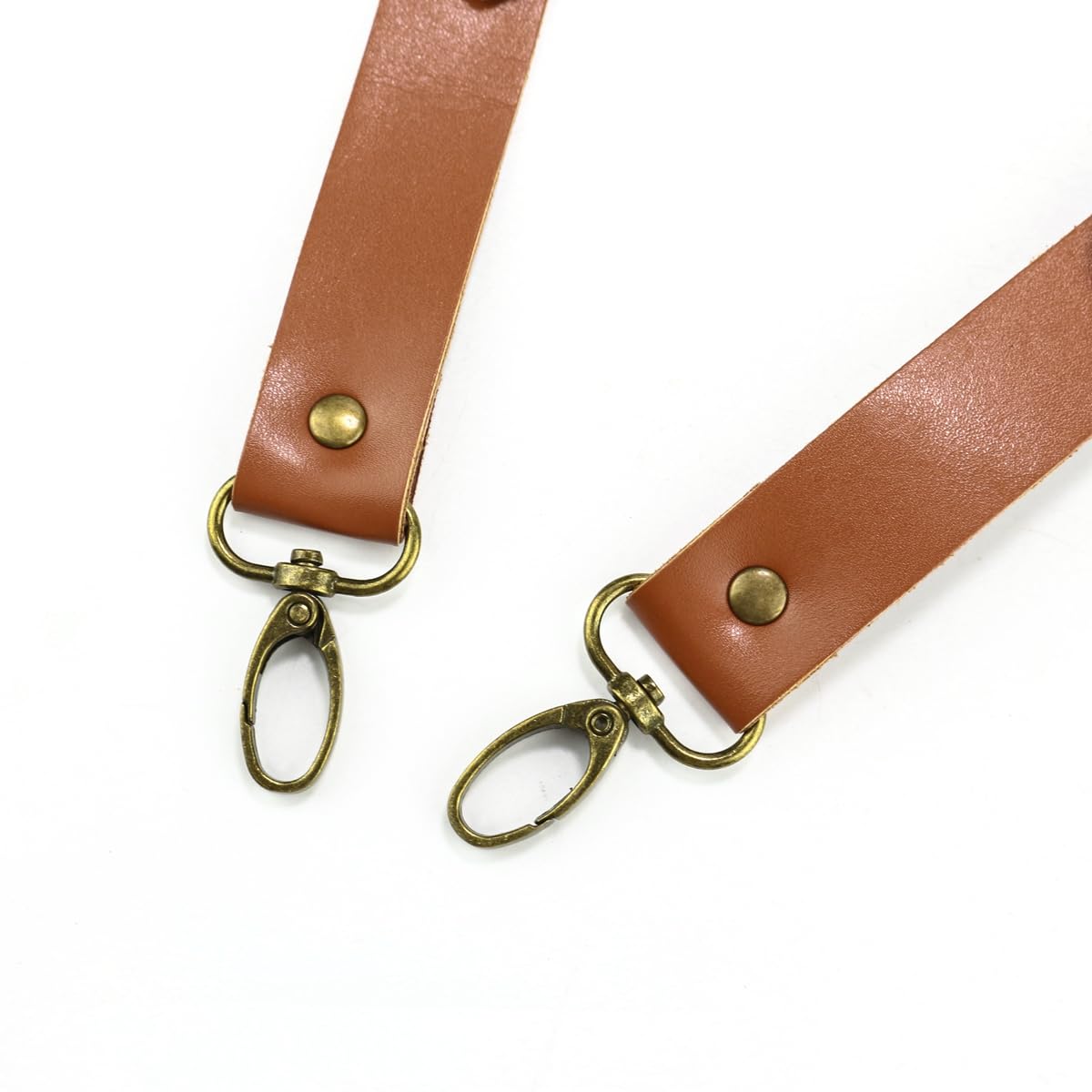 BaronHong PU Leather Renaissance Suspenders,Vintage Men's Back Support Harness,Metal Hooks for Men,Steampunk,Handmade(brown,M)