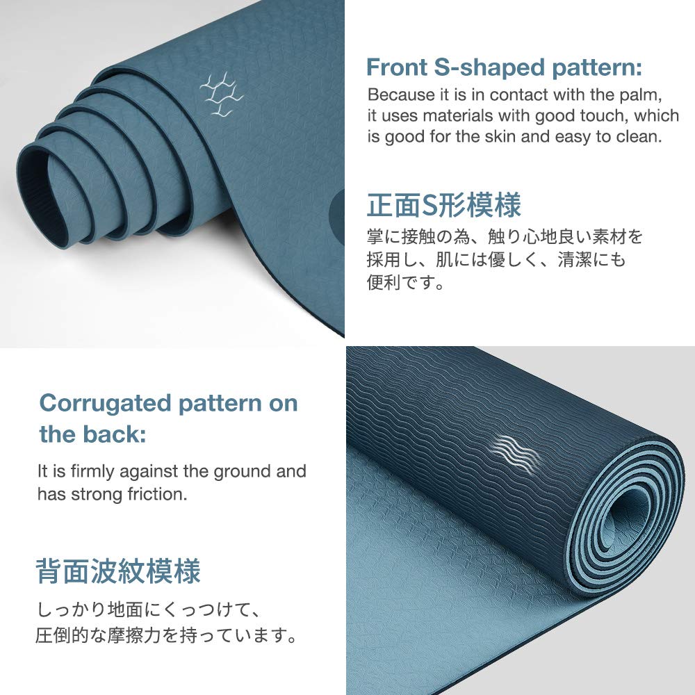 Yoga Mat Non Slip, Eco Friendly Fitness Exercise Mat with Carrying Strap,Pro Yoga Mats for Women,Workout Mats for Home, Pilates and Floor Exercises