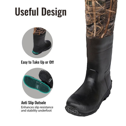 8 Fans Hunting Waders for Kids, Neoprene Youth Fishing Waders with Boot, Lightweight Chest Waders for Toddler Children (Next Camo Evo(s), 12/13#)