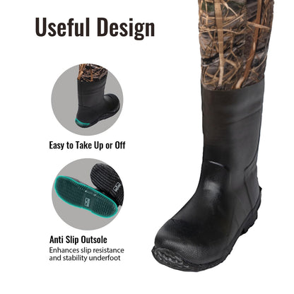 8 Fans Hunting Waders for Kids, Neoprene Youth Fishing Waders with Boot, Lightweight Chest Waders for Toddler Children (Next Camo Evo(s), 8/9#)