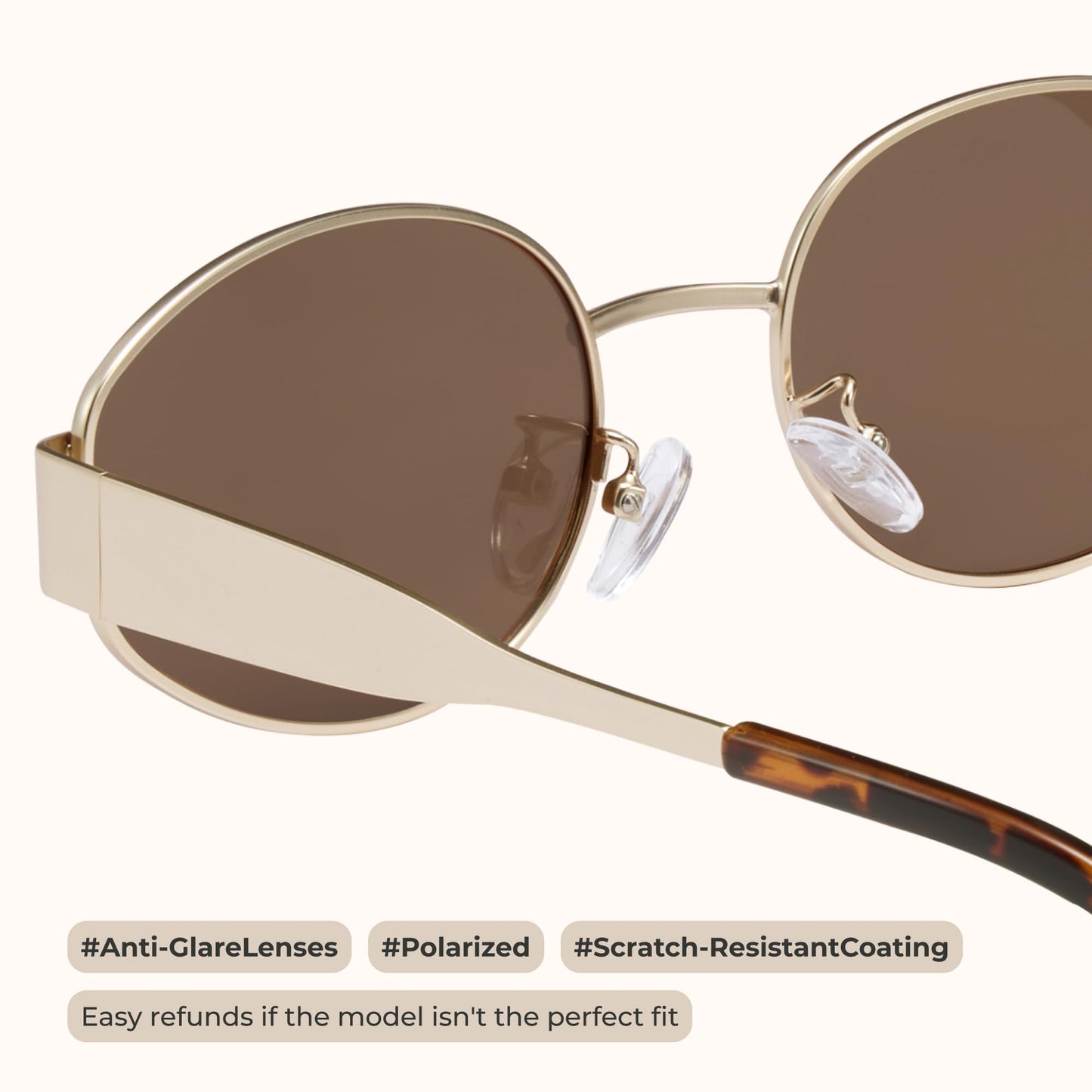 livho 2025 Trendy Oval Sunglasses - Stylish Polarized Shades for Everyday - Retro Metal Frames