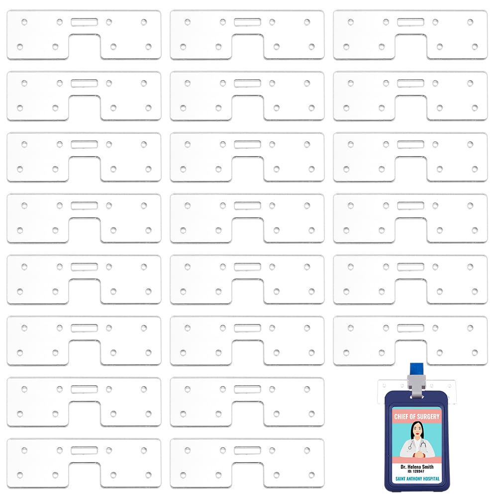 BENECREAT 24Pcs Badge Buddy Topper, 3.4x1.2Inch Badge Holder for Vertical Horizontal Badges, Ideal for Nurse Doctor Staff Badge Name Cards