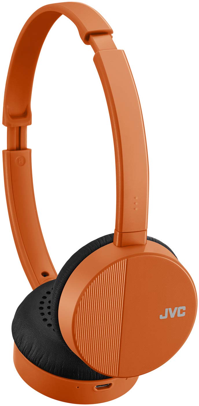 JVC HA-S23W Wireless Headphones - On Ear Bluetooth Headphones, Foldable Flat Design, 17-Hour Long Battery Life (Orange)