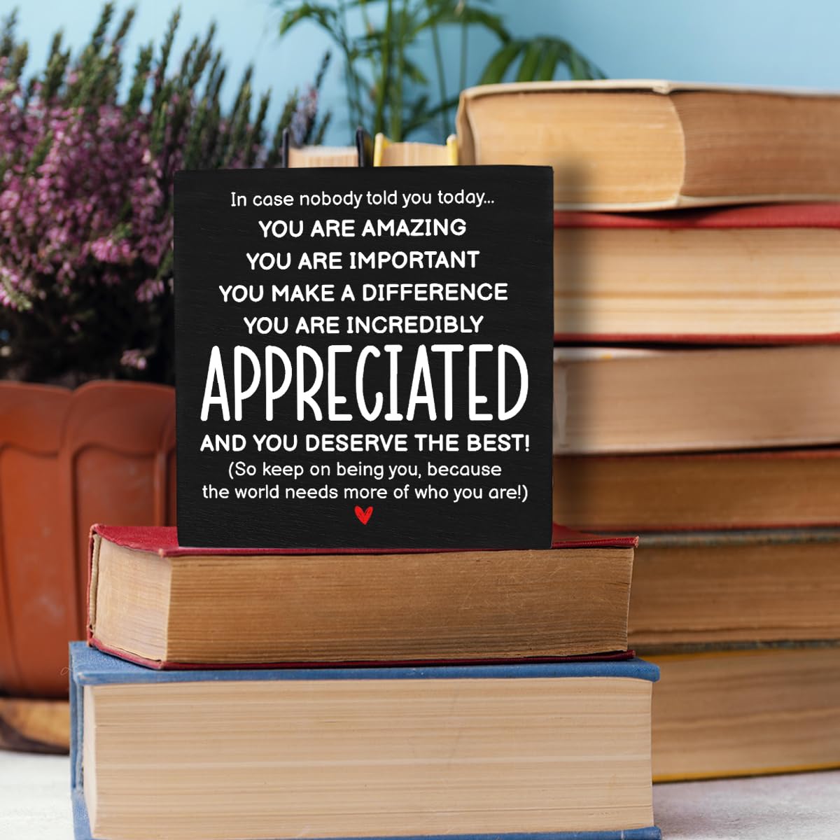 HTBIG Inspirational Gifts for Men Women Friends, Coworker Office Decor Appreciation Gifts, You Are Amazing Appreciated Motivational Desk Sign Decor Home Office Desk