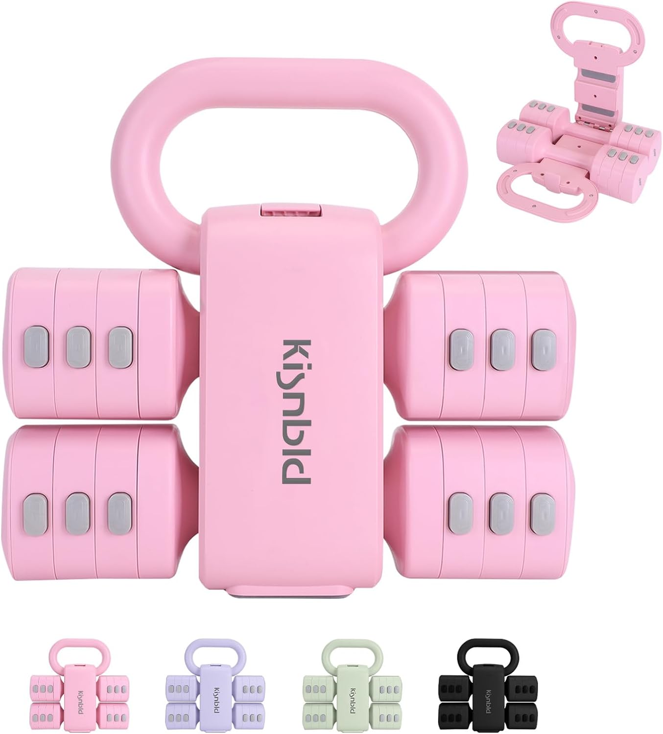 Adjustable Dumbbell Set of 2, 4 in 1 Free Weights Dumbbells Set for Women with Fast Adjustment, Each 2lb 3lb 4lb 5lb Hand Weights Set for Home Gym & Outdoor Exercise Training
