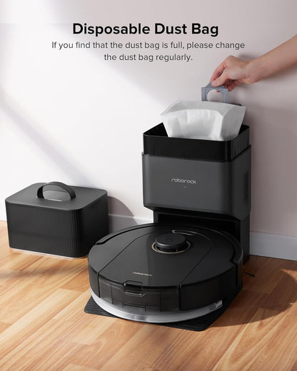 roborock Q5 Pro+ Robot Vacuum and Mop, Self-Emptying, 5500 Pa Max Suction, DuoRoller Brush, Hands-Free Cleaning for up to 7 Weeks, Precise Navigation, Perfect for Hard Floors, Carpets, and Pet Hair