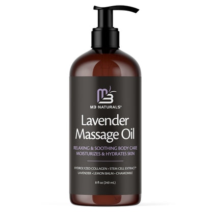 M3 Naturals Firming Body Massage Oil with Collagen & Stem Cell – Helps Smooth The Appearance of Cellulite & Improve Skin Texture – Refreshing Aromatherapy Body Oil for Legs & Full Body – 16 Fl Oz