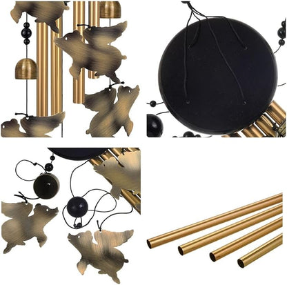 Bronze Flying Pigs Wind Chimes Decor, Portable Mobile Wind Catcher, Sympathy Wind Bells, Memorial Gifts for Mom, Housewarming, Blessing Windchime(Outside/Indoor/Home/Room/Porch/Yard/Garden Decorate)