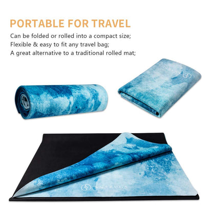 Travel Yoga Mat, Non Slip Exercise Suede Mat with Carry Bag, All-Purpose Fitness Mat with High Density Anti-Tear Surface for Women, Ideal for Pilates Workout (72'' x 24'' x 1.5mm Thick)