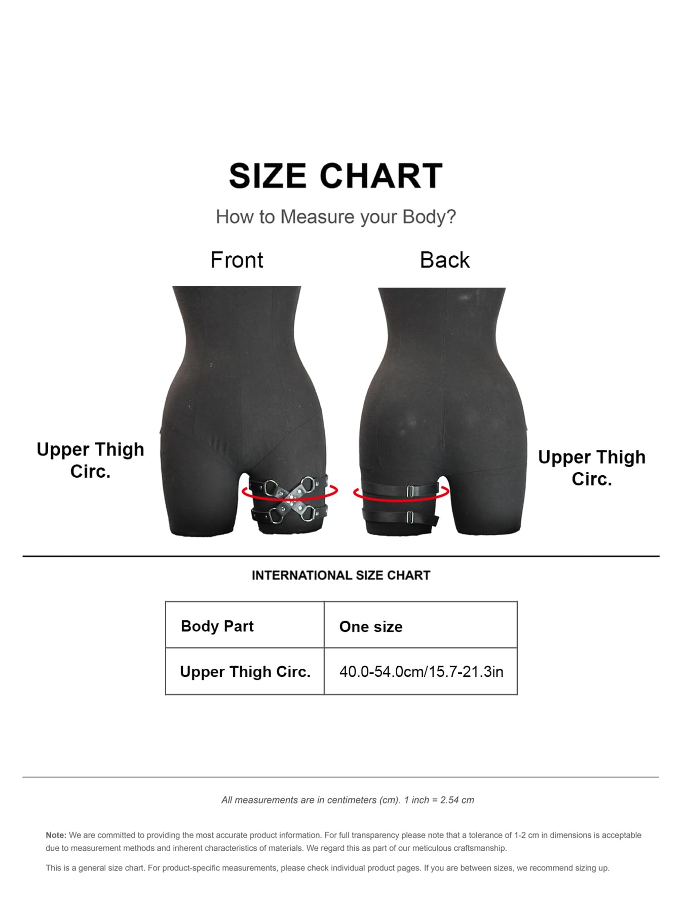 Women Adjustable Thigh Belt Faux Leather Leg Harness with Alloy Rings Fashion Statement Accessory(Thigh: 15.7–21.3 in)