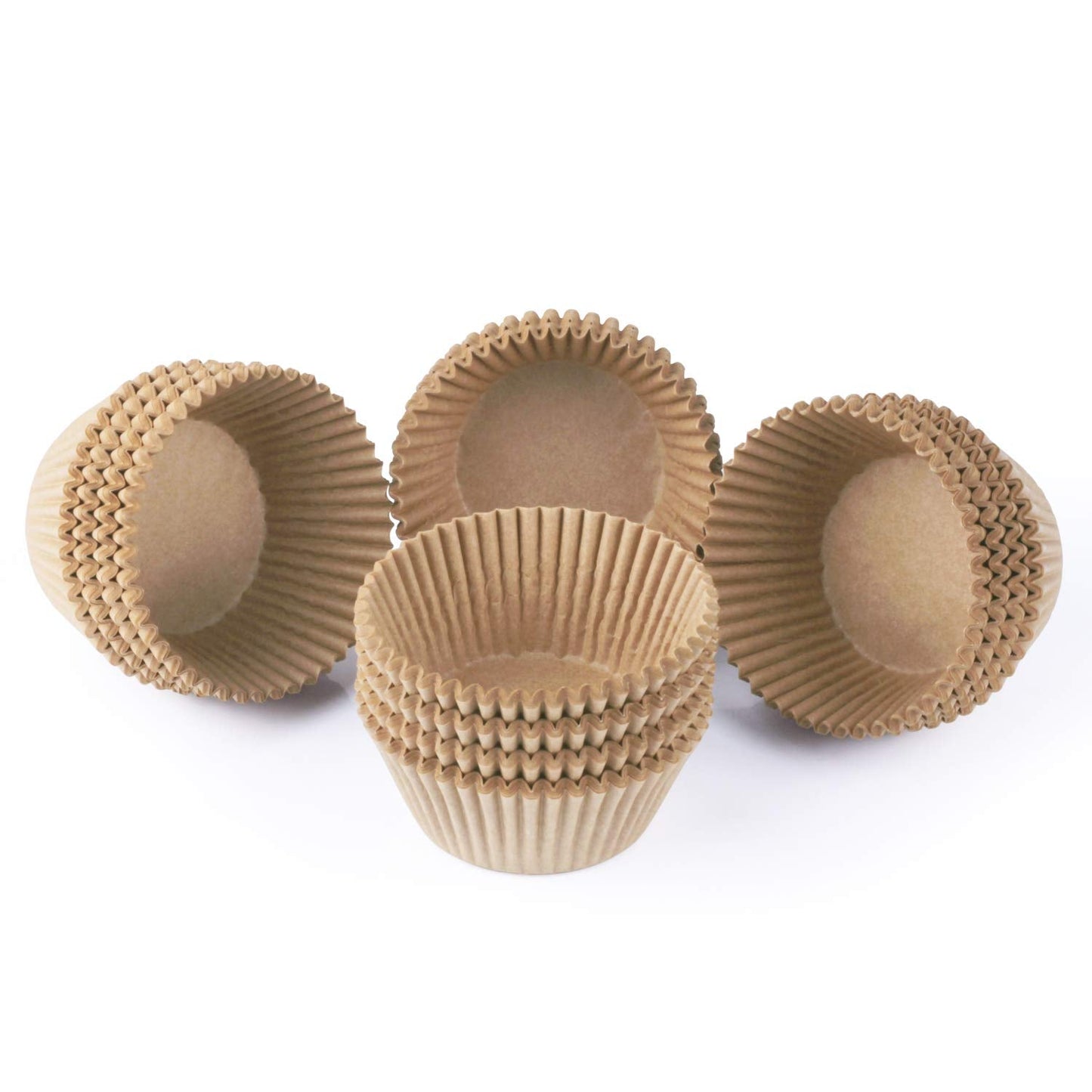 Caperci Standard Natural Cupcake Liners 500 Count, No Smell, Grease-Proof Paper Muffin Liners, Food-grade Baking Cups for Cupcakes, Muffins, Nuts