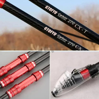 Telescopic Fishing Rod - Carbon Fiber Travel Surf Rod for Spinning | 20-50LB Medium-Heavy Baitcasting Pole