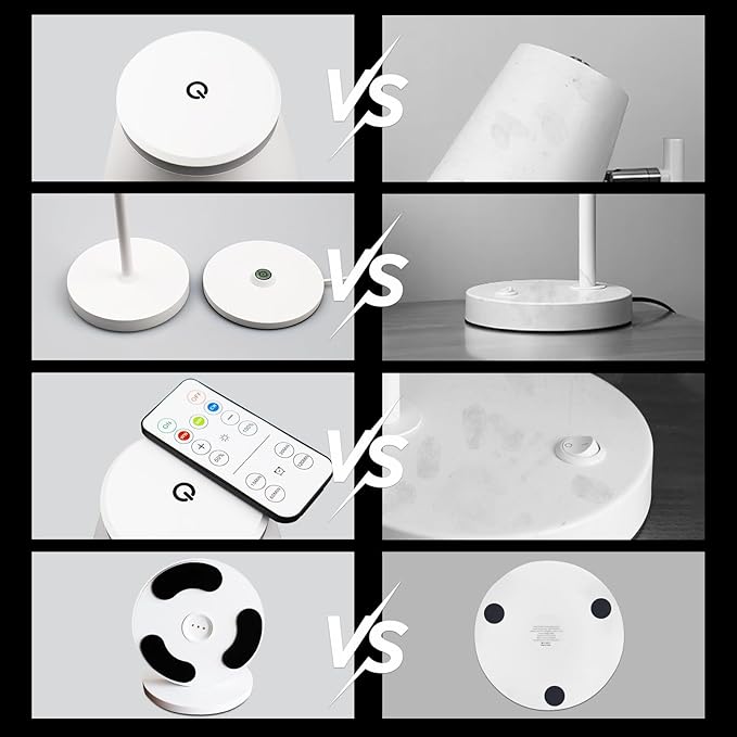 Cordless Table Lamp Rechargeable Set of 2,Battery Operated Desk Lamp 5000mAh,Waterproof Touch Dimmable Light with Remote,3 Color Stepless Dimming Up,for Bedroom/Office/Bars/Camping. (White)