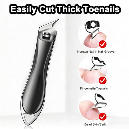 Electric Nail Clipper, 4-in-1 Rechargeable Automatic Nail Clipper Set with 3 Speed Gears/Nail File/Polishing/Trimmer/LED Light, Safe Smart Nail Clippers for for Baby, Kids, Adult and Seniors, White