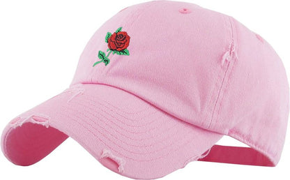 KBETHOS KBSV-124V PNK Rose Flowers Love Good Vibes Men Women Dad Hat Baseball Cap Adjustable Unisex