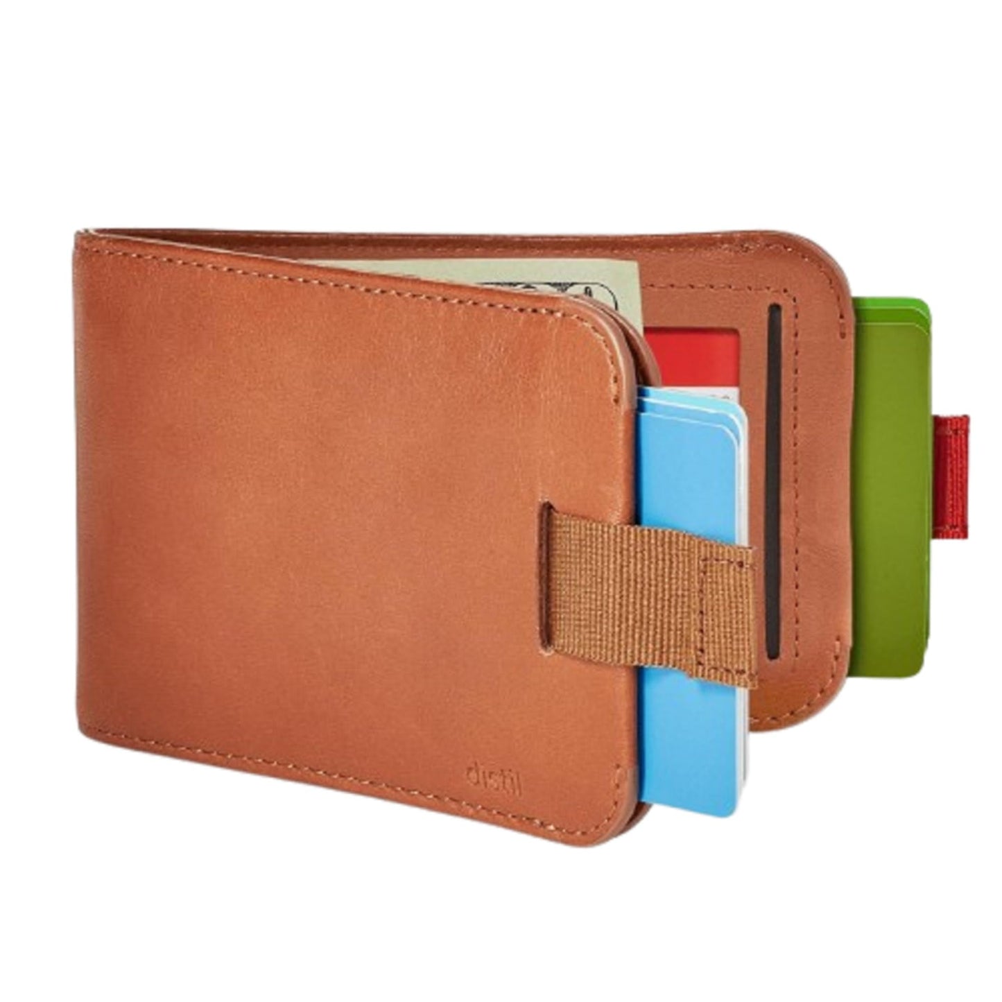 Distil Union Wally Bifold 5.0 Slim Bifold Wallet for Men – Minimalist RFID Leather Wallet with ID Window, Pull Tab Card Holder & Money Clip - Holds 14 Cards & 30 Bills - Brown