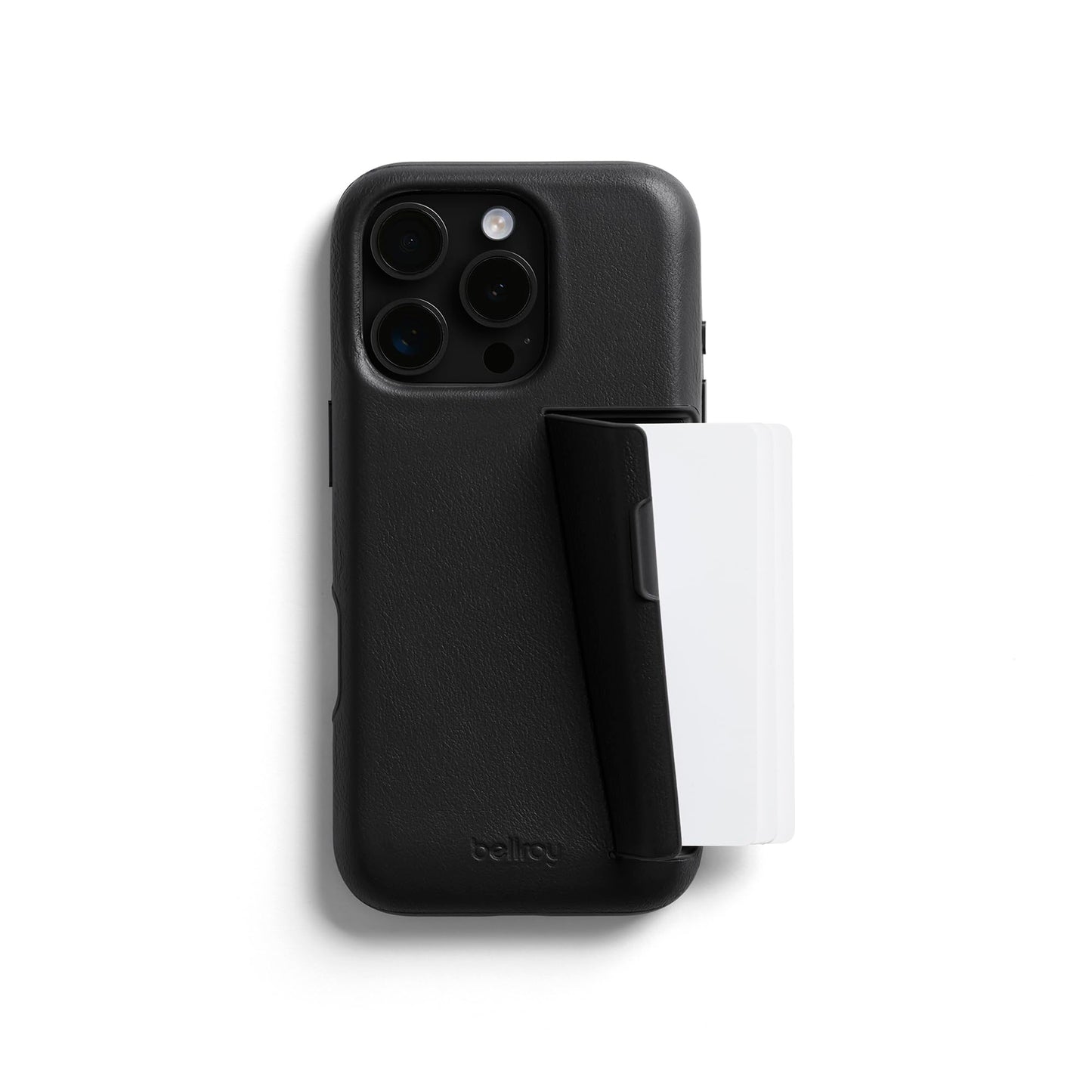 Bellroy Phone Case – 3 Card for iPhone 16 Pro Max (Leather iPhone case, Phone Wallet) - Black