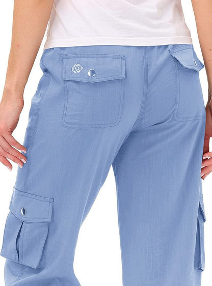 MoFiz Women's Hiking Cargo Shorts Quick Dry Lightweight Athletic Capri Pants for Camping Jogger with Pockets