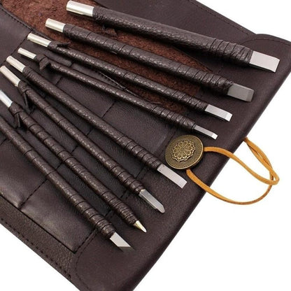 Professional 3Pcs Tungsten Steel Stone Carving Hand Tools Set Stone Carving Chisel Set Woodworking Carving Tool