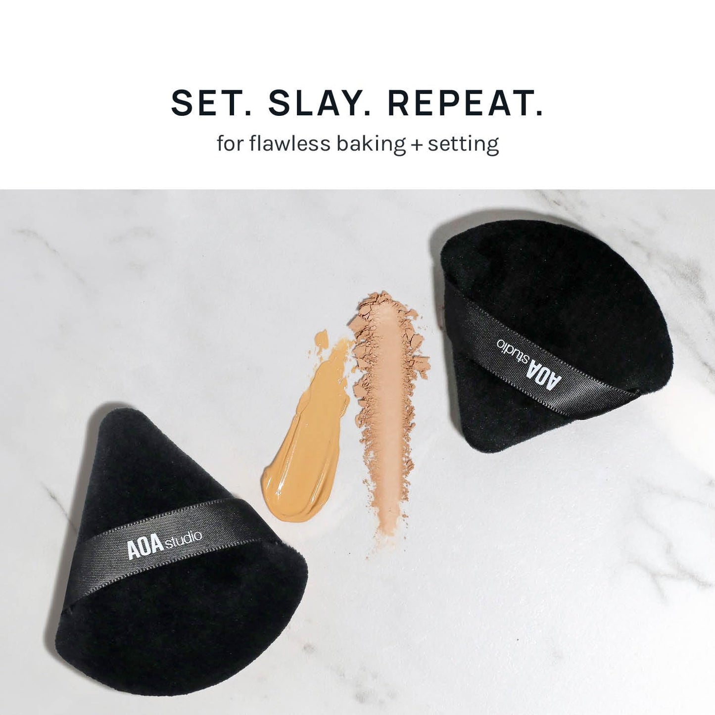 AOA Studio Velvet Puffs Makeup Puff Set of 6 Loose Powder Body Powder, Velour Makeup Blender Sponge Foundation Blending Sponges Set Beauty Makeup Tools(Black/Peach)