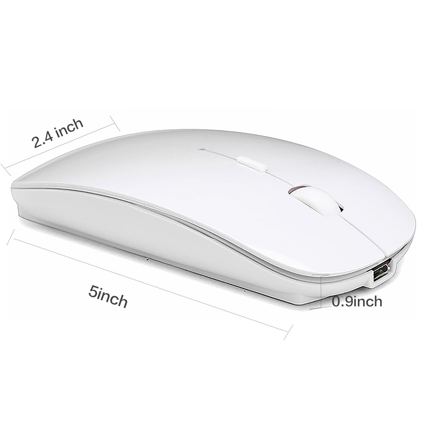 Bluetooth Wireless Mouse for Laptop mac MacBook ipad MacBook air MacBook pro pc Desktop Computer Windows Chromebook Notebook (Silver)