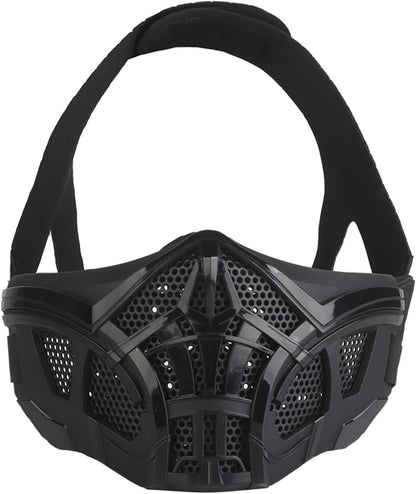 Half Masks Airsoft Paintball Scorpion Half Mask Protective Face Gears Tactical Shooting Cosplay Man (Black)