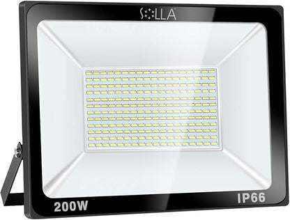 200W LED Flood Light Outdoor, 20000lm Super Bright Security Light, 1060W Equivalent, 3000K Warm White, IP66 Waterproof Outside Floodlights, LED Arena Light for Garage, Garden, Yard
