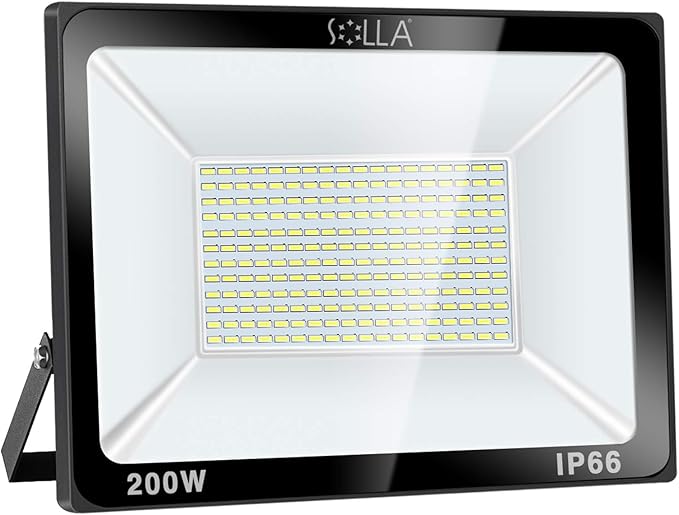 200W LED Flood Light Outdoor, 20000lm Super Bright Security Light, 1060W Equivalent, 6000K Daylight White, IP66 Waterproof Outside Floodlights, LED Exterior Light for Garage, Garden, Yard