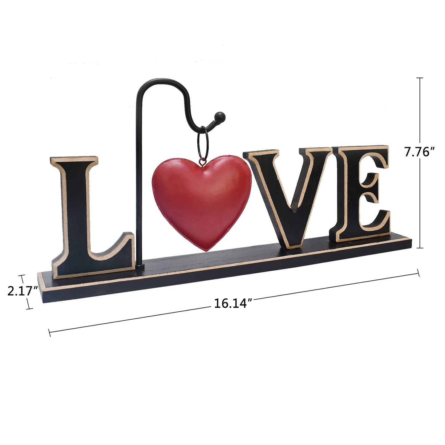 Rustic Wood Love Sign Table Top Decor Freestanding Cutout Block Letter Centerpiece Decorative Word Sign Shelf Mantel Fireplace Decor Wedding Christmas Mother's Day Gift
