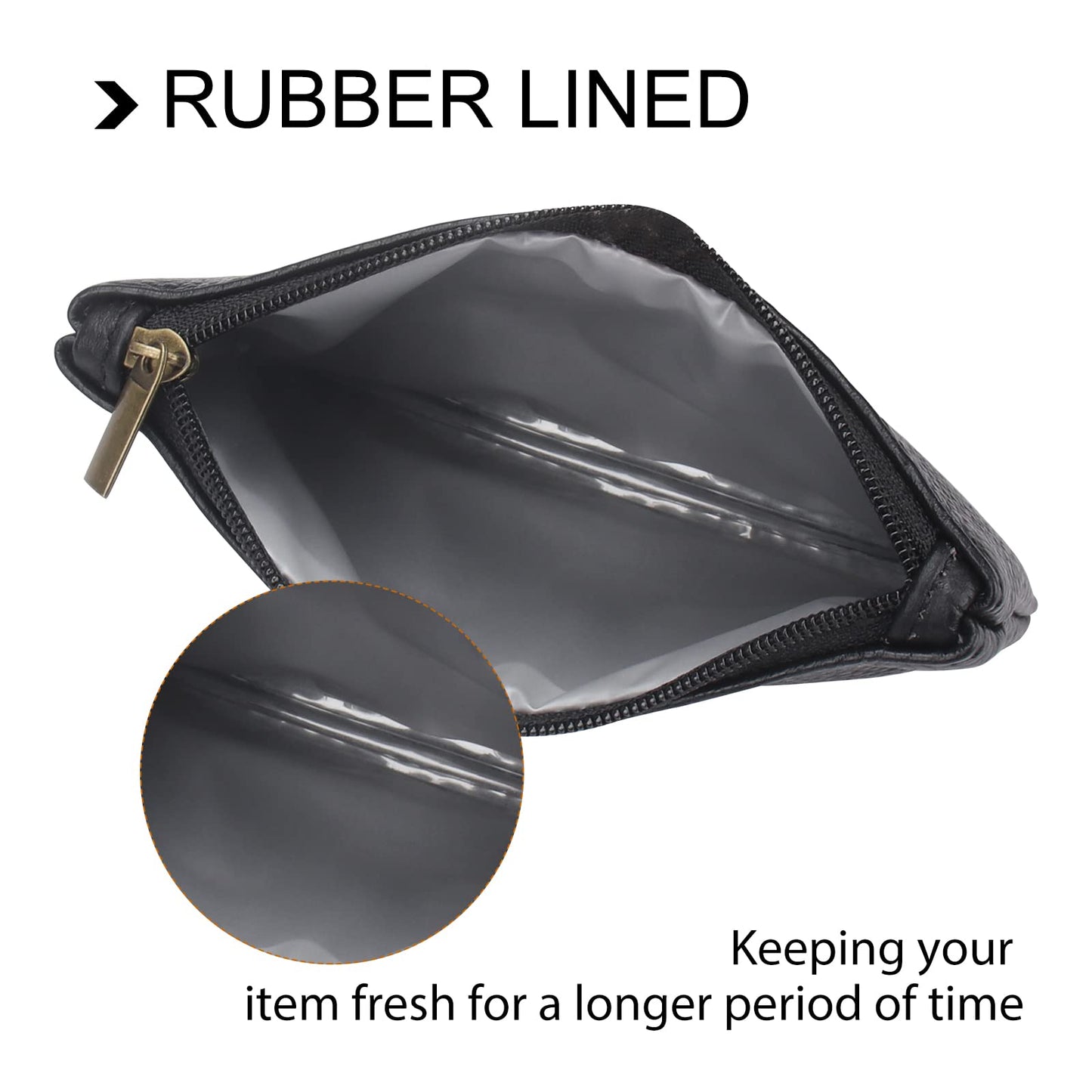 FIREDOG Tobacco Pouch, Small Leather Pouch Rolling Cigarettes Storage Bag Case for Men(Black)