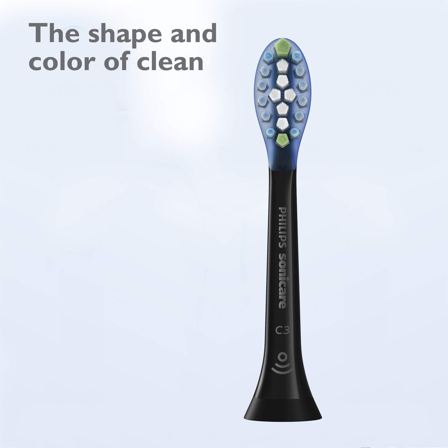 Philips Sonicare Genuine C3 Premium Plaque Control Toothbrush Heads, One Year Supply, 2 Brush Heads, Black, HX9044/95