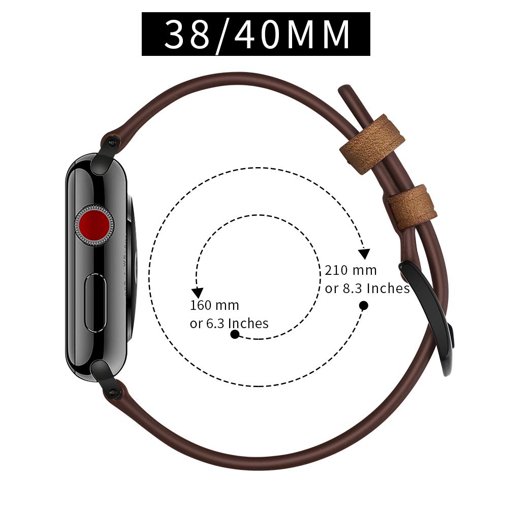 CINORS Leather Band Compatible with Apple Watch Vintage Series 11 10 42mm Bands Dark Brown Replacement Strap for iWatch Series 9 8 7 41mm Series 6 5 4 3 2 1 SE 38mm 40mm Men Women, Brown